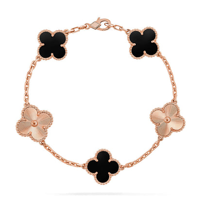 [Luna Brilliance]CLOVER LASER ROSE GOLD BRACELET COLLECTION,5 MOTIFS