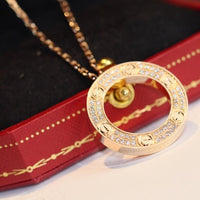 [Luna Brilliance]LOVE NECKLACE ADJUSTABLE ROSE GOLD