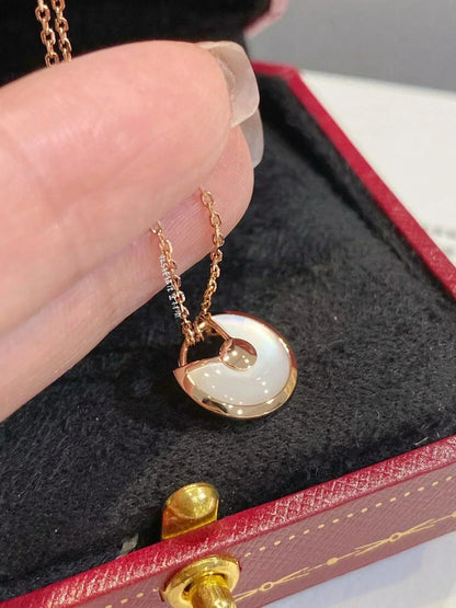 [Luna Brilliance]AMULETTE ROSE GOLD MOP NECKLACE