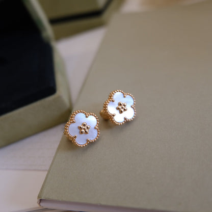 [Luna Brilliance]LUCKY PINK GOLD WHITE MOP EARRINGS