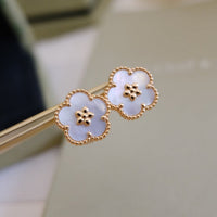 [Luna Brilliance]LUCKY PINK GOLD WHITE MOP EARRINGS