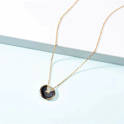 [Luna Brilliance]AMULETTE GOLD CARNELIAN ONYX NECKLACE