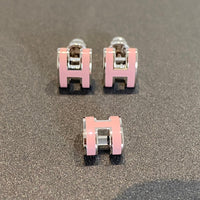 [Luna Brilliance]MINI POP H SILVER EARRINGS PINK