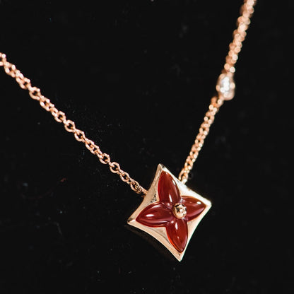 [Luna Brilliance]STAR NECKLACE PINK GOLD 1 DIAMOND