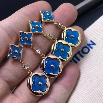 [Luna Brilliance]STAR AND SUN AGATE DIAMOND EARRINGS