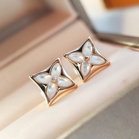 [Luna Brilliance]STAR MOP PINK GOLD EARRINGS