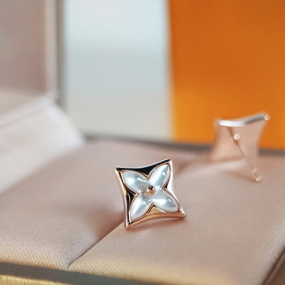 [Luna Brilliance]STAR MOP PINK GOLD EARRINGS