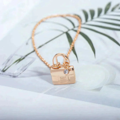 [Luna Brilliance]AMULETTE PEDANT ROSE GOLD NECKLACE