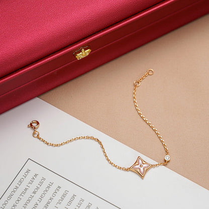 [Luna Brilliance]STAR 1 DIAMOND PINK GOLD BRACELET