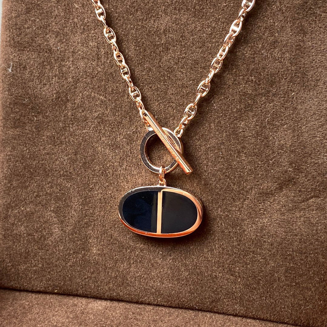 [Luna Brilliance]CHAINE VERSO BLACK CERAMIC NECKLACE