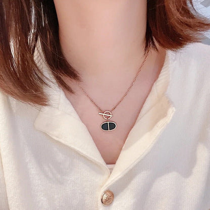 [Luna Brilliance]CHAINE VERSO BLACK CERAMIC NECKLACE