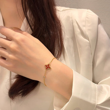 [Luna Brilliance]COLOR STAR CARNELIAN PINK GOLD DIAMOND BRACELET