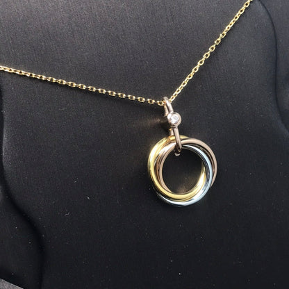 [Luna Brilliance]TRINITY SILVER GOLD PINK GOLD NECKLACE