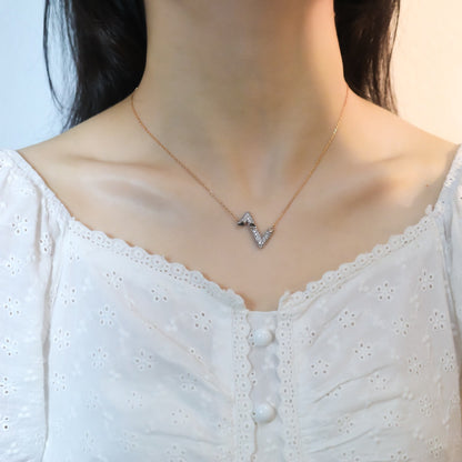 [Luna Brilliance]VOLT SILVER DIAMOND PEDANT NECKLACE