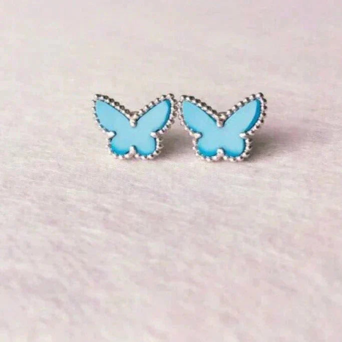 [Luna Brilliance]BUTTERFLY TURQUOISE EARRINGS SILVER