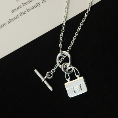 [Luna Brilliance]POP H PEDANT SILVER NECKLACE