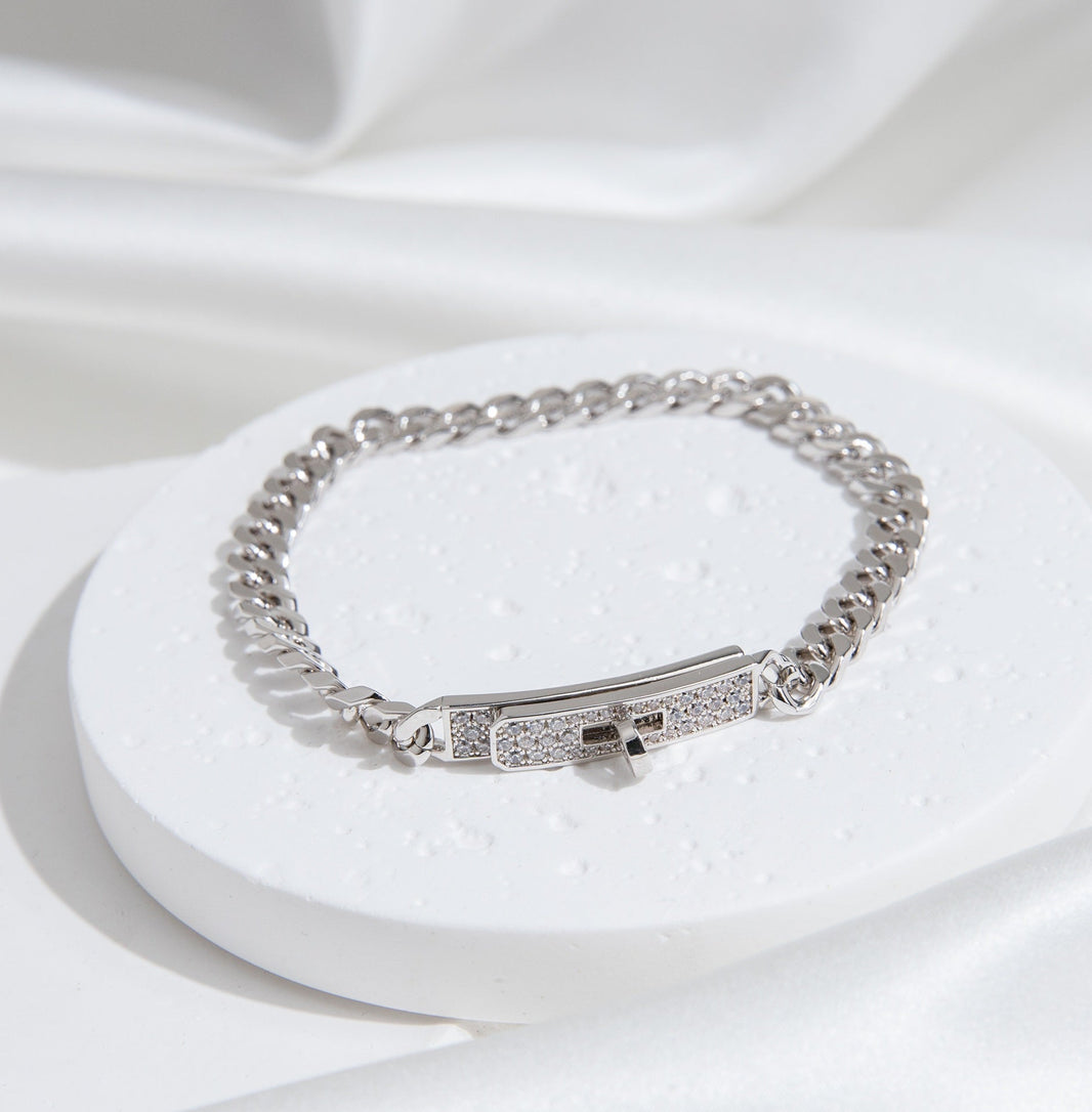 [Luna Brilliance]KELLY CHAIN SILVER DIAMOND BRACELET