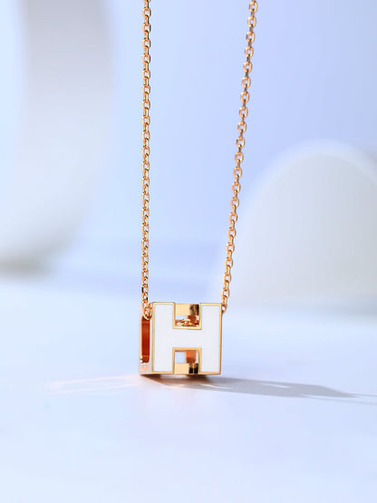 [Luna Brilliance]H CAGE PINK GOLD NECKLACE
