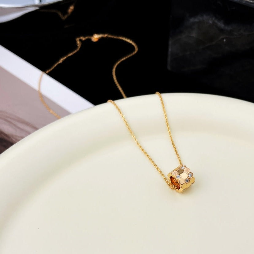[Luna Brilliance]BEE MINI PEDANT DIAMOND NECKLACE