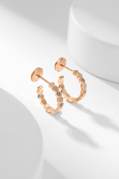 [Luna Brilliance]BEE LOVE DIAMOND HOOP EARRINGS