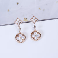 [Luna Brilliance]STAR AND SUN PINK GOLD MOP DROP EARRINGS