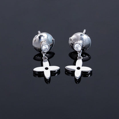 [Luna Brilliance]VIDYLLE SILVER DIAMOND MINI DROP EARRINGS