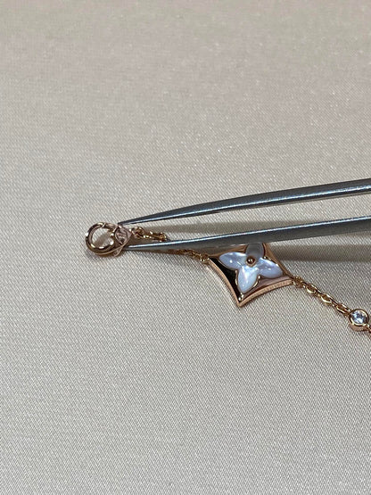 [Luna Brilliance]STAR 4 MOTIF MOP DIAMOND PINK GOLD BRACELET