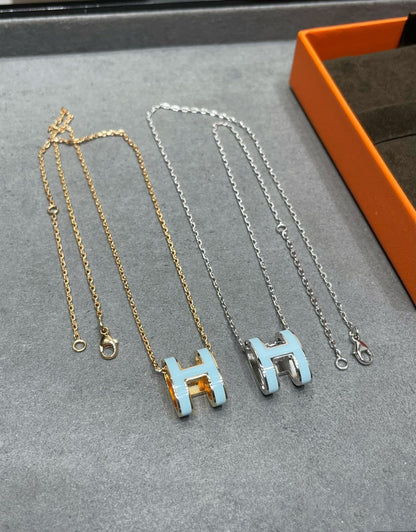 [Luna Brilliance]POP H SKY BLUE NECKLACE