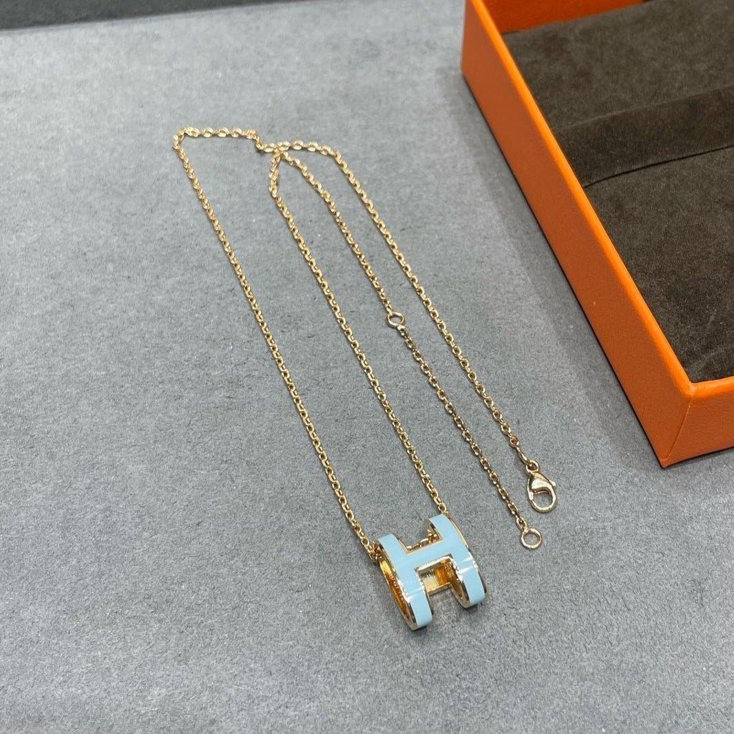 [Luna Brilliance]POP H SKY BLUE NECKLACE