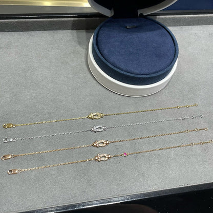 [Luna Brilliance]FORCE 10 DIAMOND CHAIN LINK PINK GOLD BRACELET