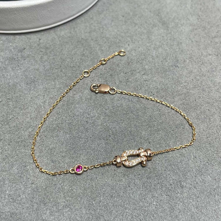 [Luna Brilliance]FORCE 10 DIAMOND CHAIN LINK PINK GOLD BRACELET