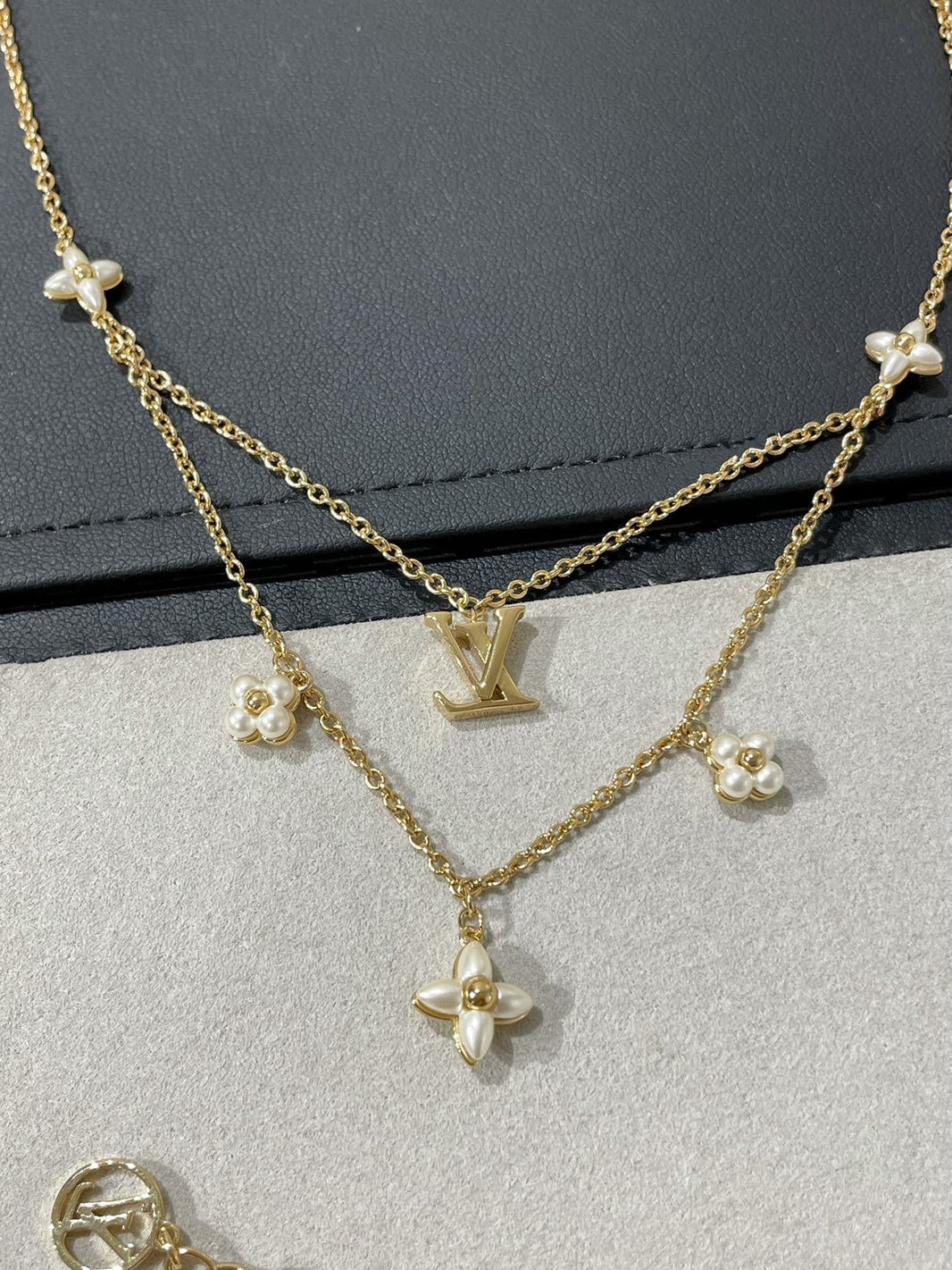 [Luna Brilliance]FLOWERGRAM GOLD MOP DOUBLE ROW NECKLACE
