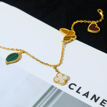 [Luna Brilliance]LUCKY SPRING 5 MOTIF GOLD BRACELET