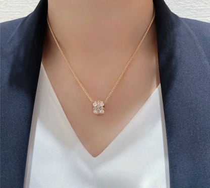 [Luna Brilliance]BEE LOVE DIAMOND PAVED 3 ROW NECKLACE