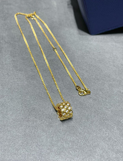 [Luna Brilliance]BEE LOVE DIAMOND PAVED 3 ROW NECKLACE