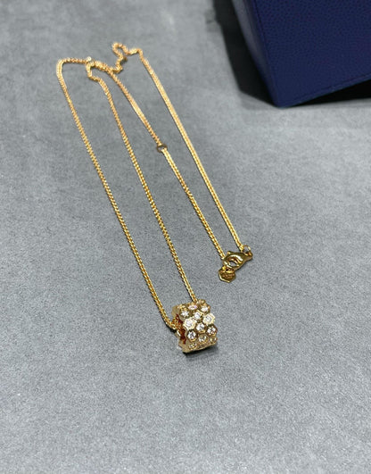 [Luna Brilliance]BEE LOVE DIAMOND PAVED 3 ROW NECKLACE