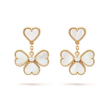 [Luna Brilliance]CLOVER SWEET WHITE MOP EARRINGS