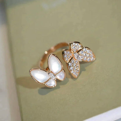 [Luna Brilliance]TWIN BUTTERFLY DIAMOND MOP RING