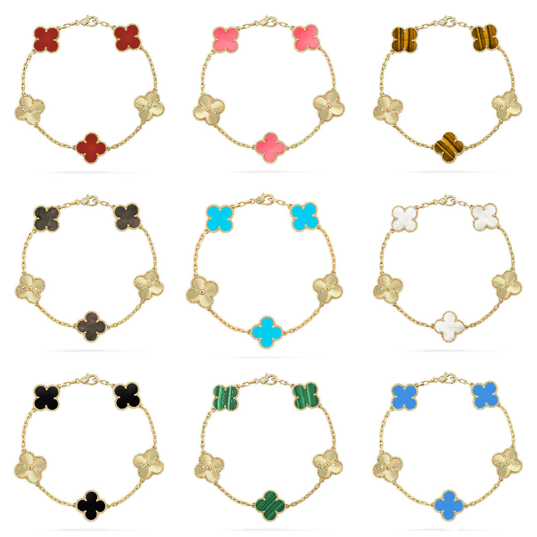 [Luna Brilliance]CLOVER LASER GOLD BRACELET COLLECTION,5 MOTIFS