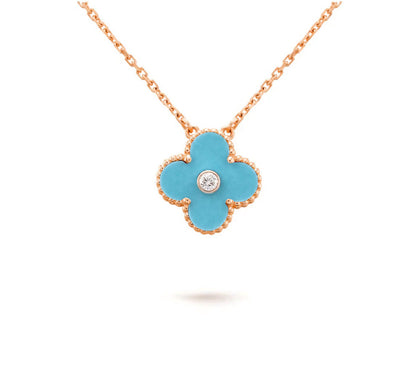 [Luna Brilliance]CLOVER 15MM DIAMOND SINGLE FLOWER NECKLACE COLLECTION