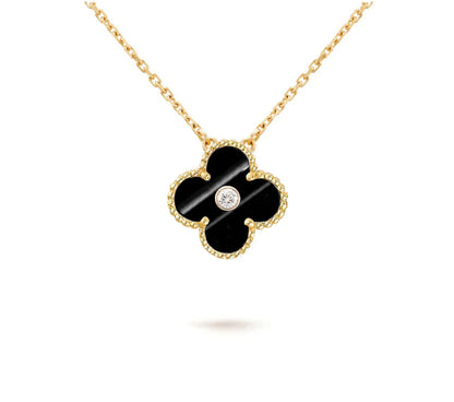 [Luna Brilliance]CLOVER 15MM DIAMOND SINGLE FLOWER NECKLACE COLLECTION