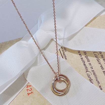 [Luna Brilliance]TRINITY NECKLACE GOLD  DIAMONDS