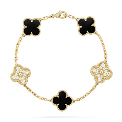 [Luna Brilliance]CLOVER DIAMOND GOLD BRACELET COLLECTION,5 MOTIFS