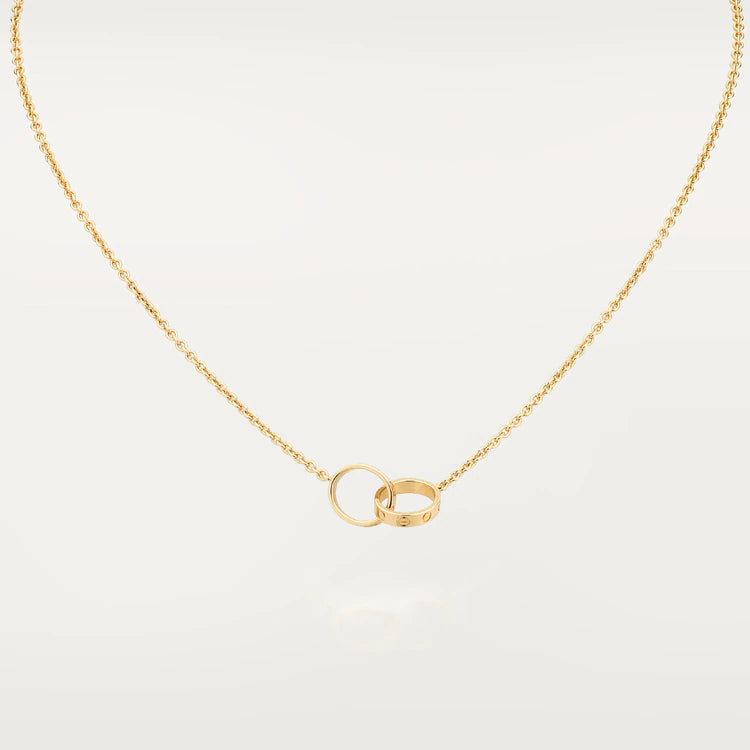 [Luna Brilliance]LOVE NECKLACE DOUBLE RING GOLD