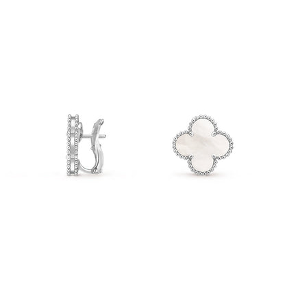 [Luna Brilliance]CLOVER SILVER 15MM MOP EARRINGS COLLECTION