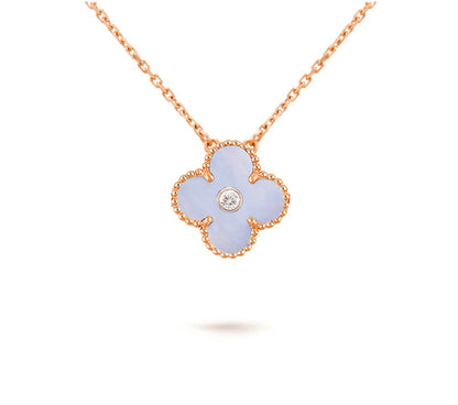 [Luna Brilliance]CLOVER 15MM DIAMOND SINGLE FLOWER NECKLACE COLLECTION