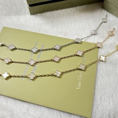 [Luna Brilliance]CLOVER 6 MOTIF WHITE MOP BRACELET