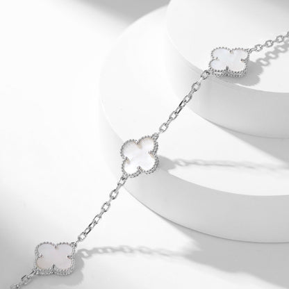 [Luna Brilliance]CLOVER 10 MOTIFS WHITE MOTHER OF PEARL NECKLACE