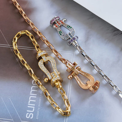 [Luna Brilliance]FORCE LARGE HORSESHOE CLASP  METAL BRACELET