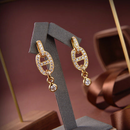 [Luna Brilliance]HM CHAINE DIAMOND EARRINGS